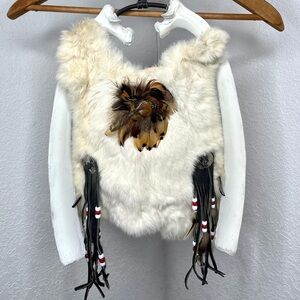 Native American Mandala Beads Feathers Skin Fur Wall Hanging Dream Catcher Rare